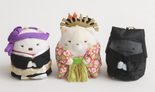 すみっコぐらし × 歌舞伎 ぬいぐるみボールチェーン しろくま ねこ