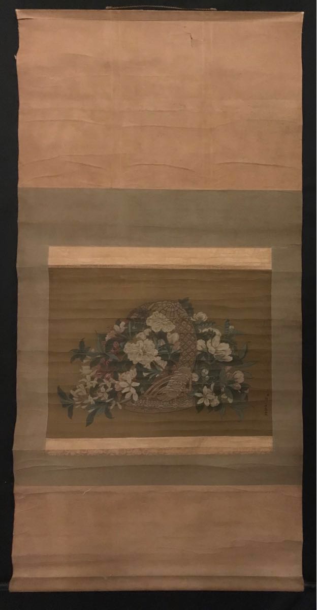 安い，品質保証 中国美術 掛軸 掛け軸 肉筆保証 中国 清代 鄒一桂 絹本 花卉図 サイズ約130cm&times;64.5cm(人物画)｜売買されたオークション情報、yahooの商品情報をアーカイブ公開 - オークファン 人物画