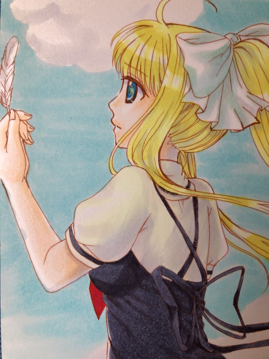 手描きイラスト key AIR 神尾観鈴 観鈴ちん A5サイズ(手描きイラスト