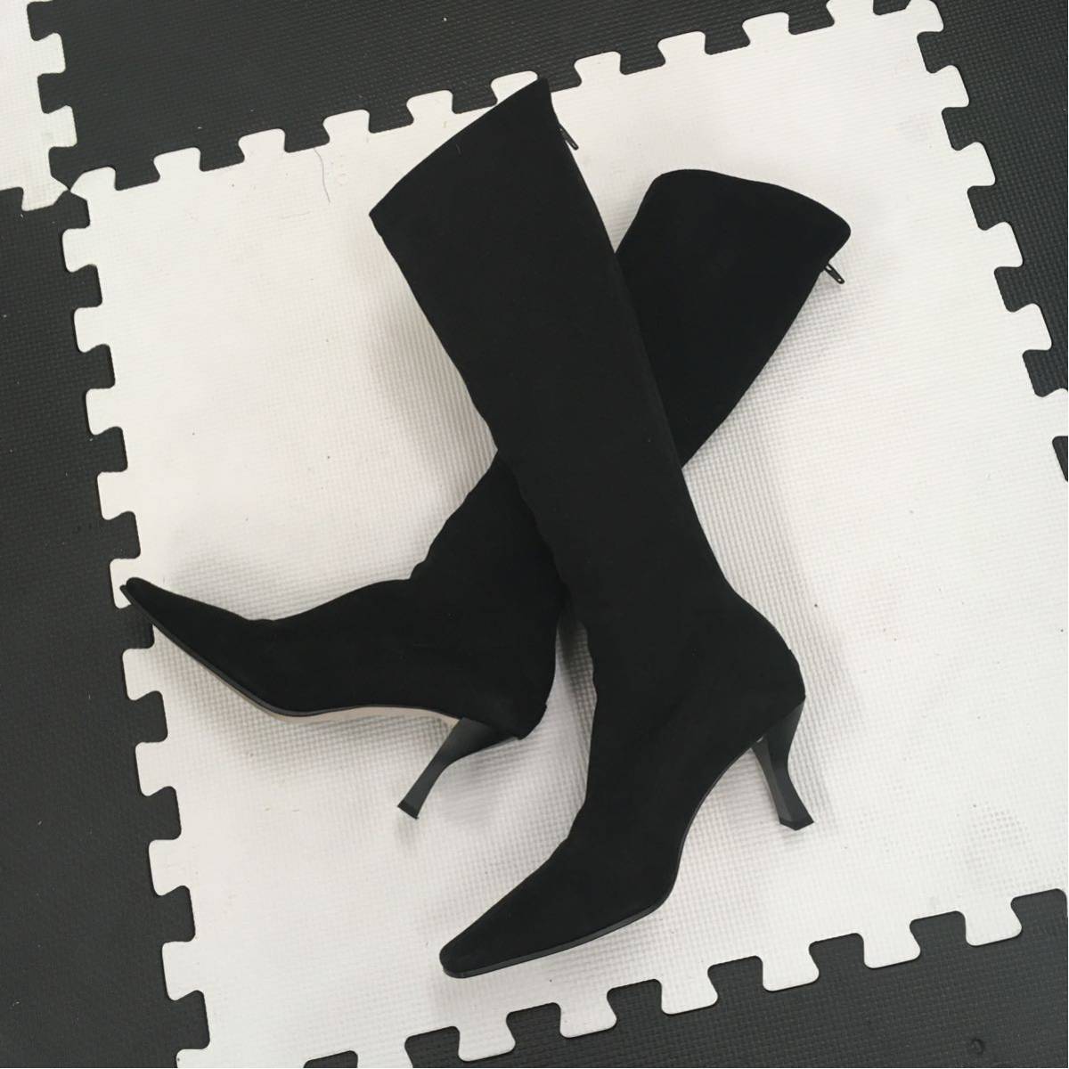  カネマツ Ginza Kanematsu おしゃれなスエードロングブーツ 23.5cm(23.5cm)｜売買されたオークション情報、yahooの商品情報をアーカイブ公開 - オークファン 23.5cm