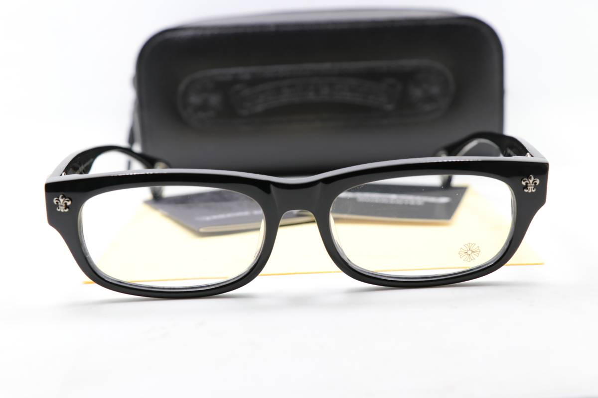 【本物保証，品質保証】 伊達メガネ クロムハーツ メガネフレーム DRILLED BK 黒 53口(フルリム)｜売買されたオークション情報、yahooの商品情報をアーカイブ公開 - オークファン フルリム