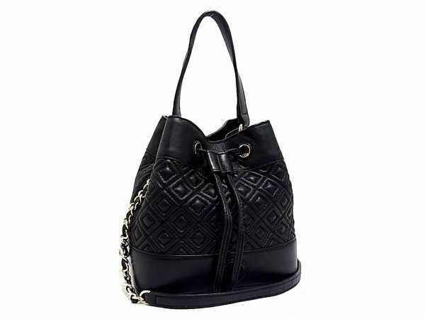1円 □極美品□ TORY BURCH トリーバーチ ロゴ レザー 巾着 