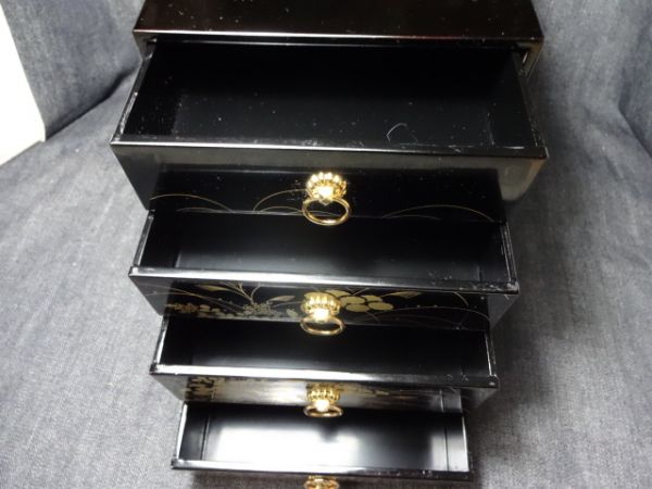 当時物／レトロ 資生堂花椿会 高台寺風蒔絵 小物箪笥 タンス 限定品