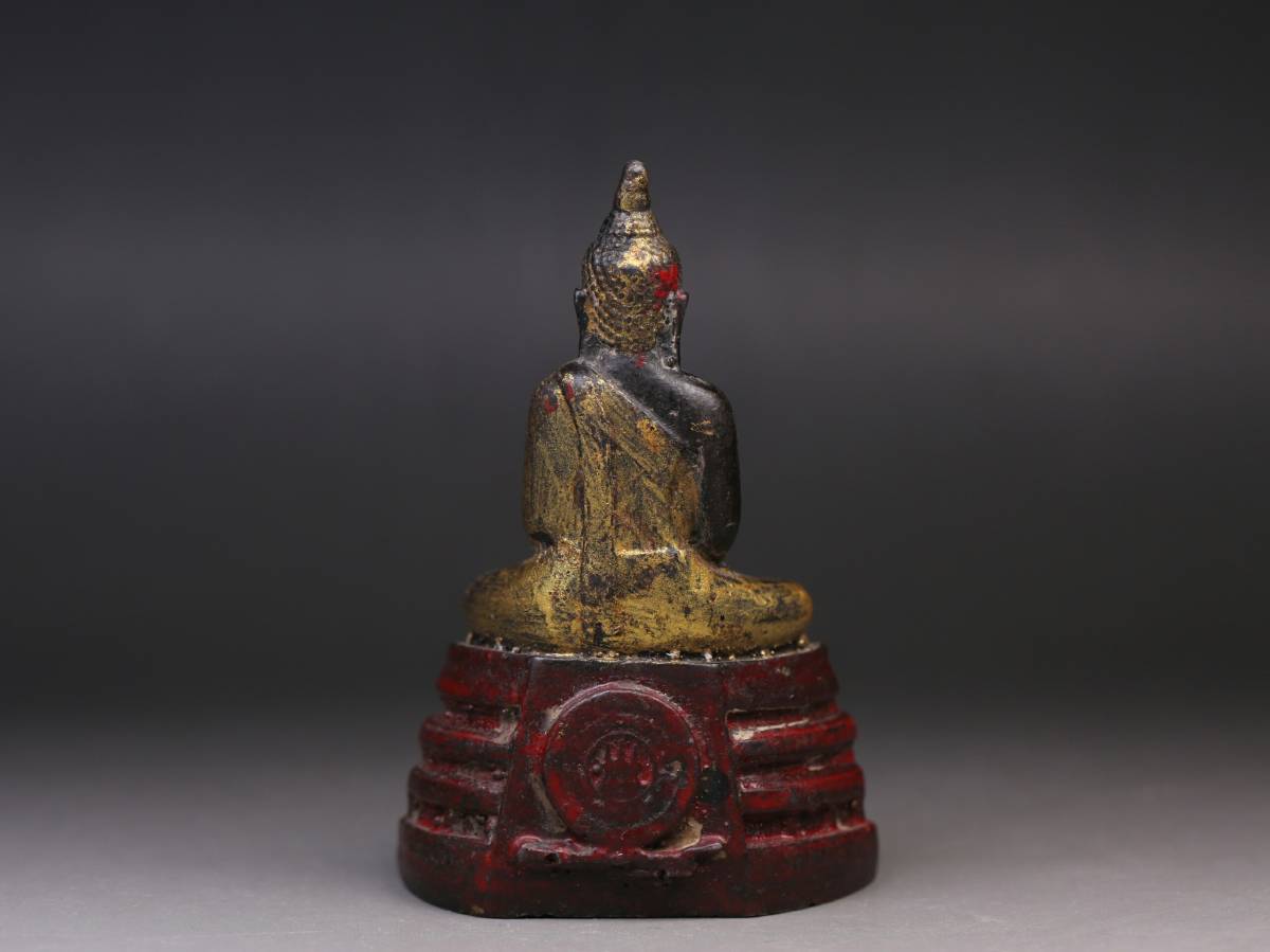 中国古美術 古銅薬師仏 漆厨子付 チベット密教 仏教美術 清朝骨董 寺院