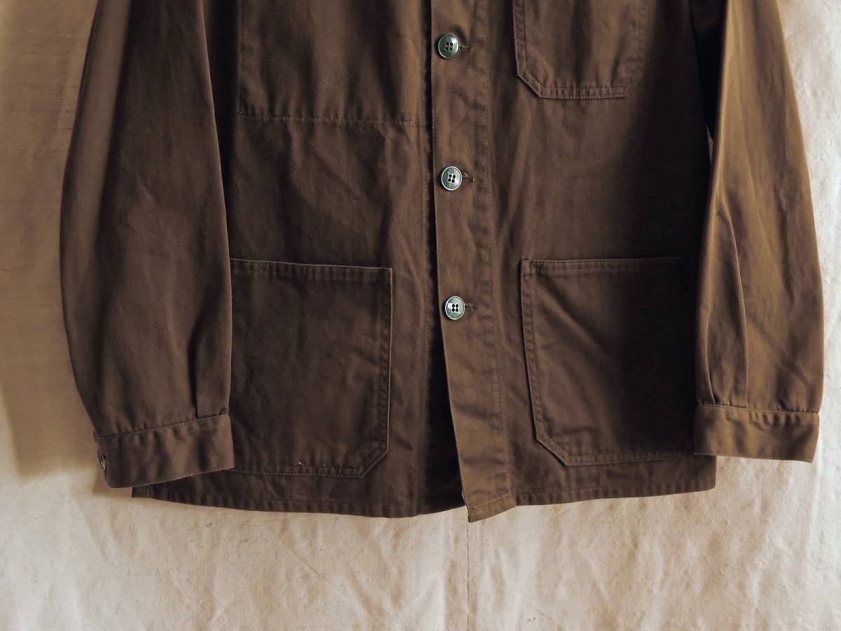 希少40s50sフランスヴィンテージDOLMENフレンチワークJKTデッドストックコットンツイルカーキブラウンレアカラーカバーオールユーロ欧州30s