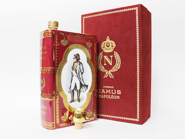 1円～☆カミュ ナポレオン ブック 陶器ボトル 赤 *箱・替栓付 CAMUS