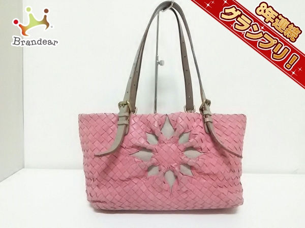 ボッテガヴェネタ トートバッグ ピンクベージュ イントレチャート レザー ボッテガヴェネタ BOTTEGA VENETA バッグ トートバッグ レザー ピンク