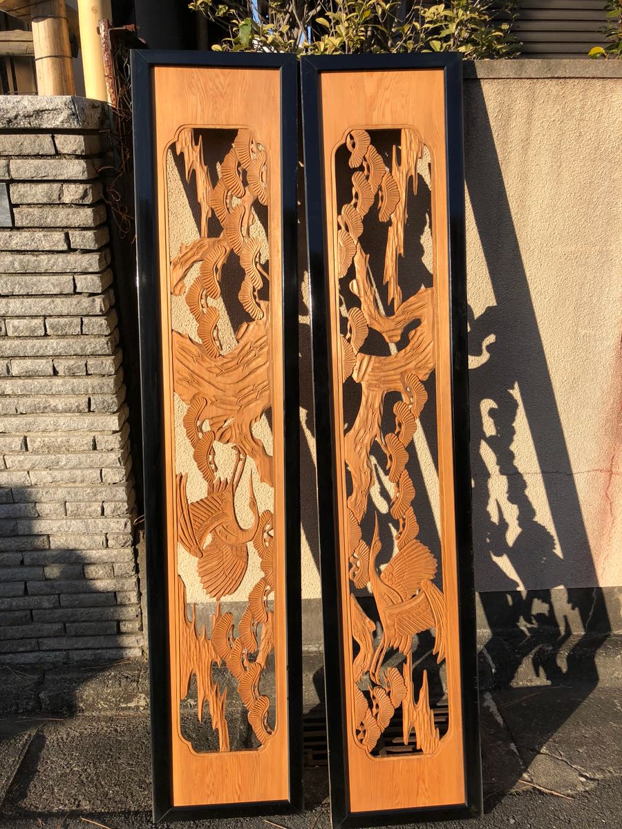 欄間 らんま 建具 | 2枚セット 自然木欄間 - 越後古材 和室 2枚