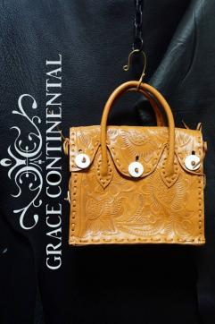  グレースコンチネンタル CARVING TRIVES カービングハンドバッグ レザー ナチュラルカラー 本革 GRACE CONTINENTAL トート バック(かばん、バッグ)｜売買されたオークション情報、yahooの商品情報をア かばん、バッグ