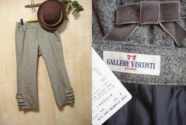 新品15645円 ギャラリービスコンティ ツイードパンツ(2)裾フリル 未使用◇