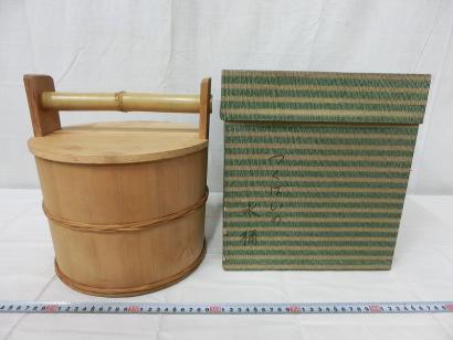 B01182 木製 水桶 手桶水指 水屋道具 茶道具 木工芸 紙箱