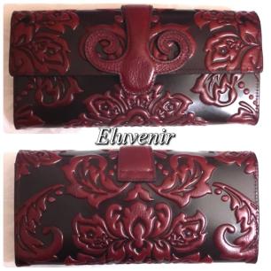 大容量♪本革ダマスクエンボス加工☆長財布RD