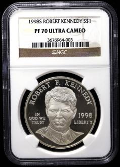 1998年 ロバート・F・ケネディ 記念銀貨 – アメリカ造幣局発行 0 S
