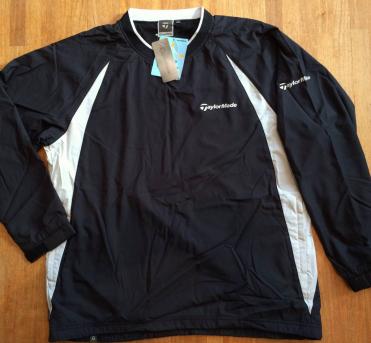 新品未使用タグ付！テーラーメイドTayLorMade「マイクロフトSTプルオーバーブレーカーJKT」L・身長170～180胸囲93～99・BLK☆送164円
