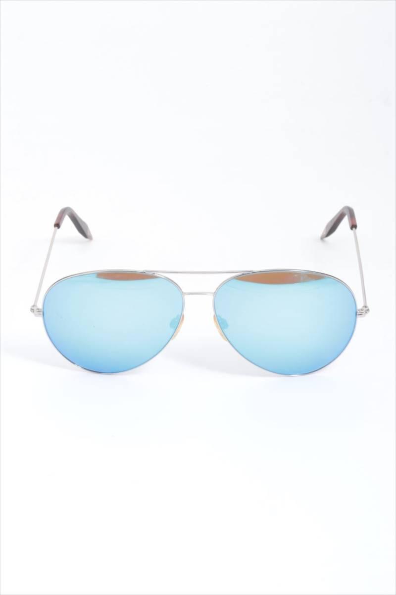 Victoria Beckham　ヴィクトリアベッカム　ミラー　サングラス　青　シルバー　ケース付き ヴィクトリア ヴィクトリア・ベッカム、ファッションブランド事業の大赤字を激白 BECKHAM ヴィクトリア・ベッカム（VICTORIA 息子 WWDJAPAN