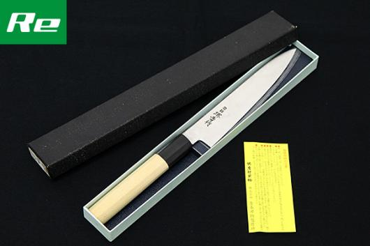 未使用品｜堺孝行 和ペティナイフ 150mm ステンレス 水牛朴半丸六角柄 箱付 λO521
