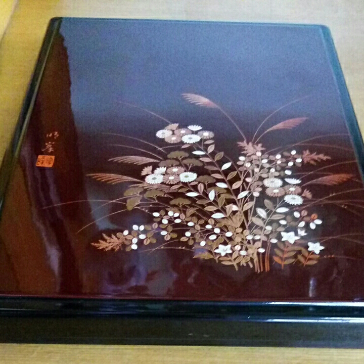 昭和レトロ□印章セット 溜塗 金蒔絵 秋草 ,サイズ/24 【公式通販】