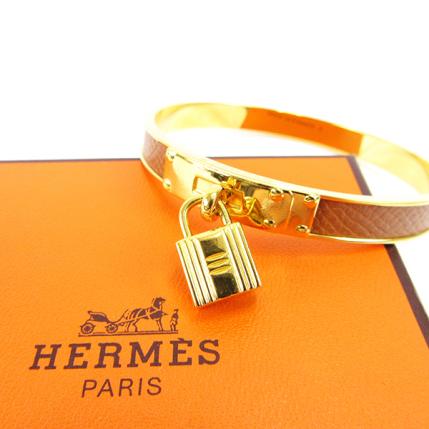 美品 HERMES エルメス ケリー バングル 金属素材×レザー
