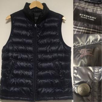 新品* 定価6万 バーバリーブラックレーベル ダウンベスト L ~ XL ホース刺繍あり◎ 最高級ダウン95% 黒 3シーズン対応 極上の着心地◎