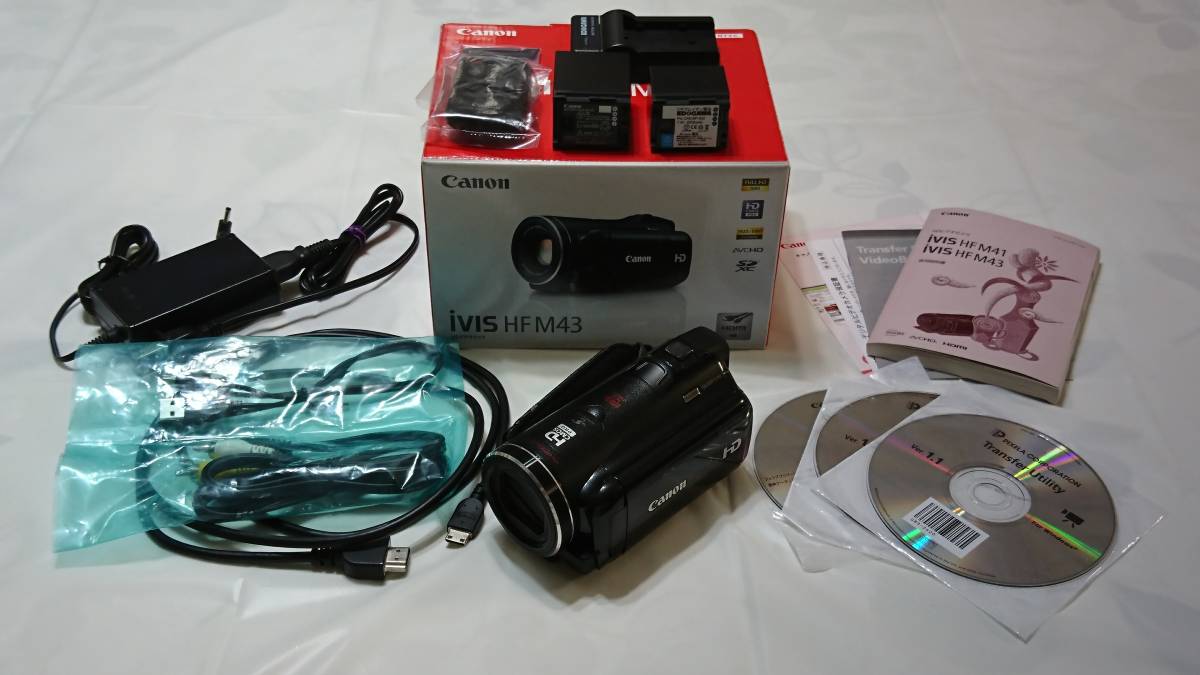 【電源難有/撮影良好】iVIS HF M43+バッテリー予備2個