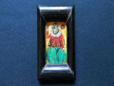 渡辺俊明 ガラス絵 南蛮船 渡辺俊明 ガラス絵 渡辺俊明 ガラス絵『南蛮人』