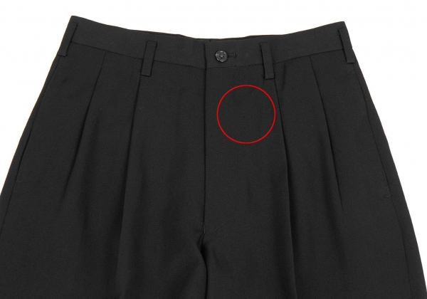 【SALE】ワイズフォーメンY's for men ウールギャバ2タック裾ダブルパンツ 黒S for men Y\u0027s ウールギャバウエストジップポケット スラックス 2タック☆ウールギャバ