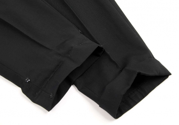 【SALE】ワイズフォーメンY's for men ウールギャバ2タック裾ダブルパンツ 黒S for men Y\u0027s ウールギャバウエストジップポケット スラックス 2タック☆ウールギャバ