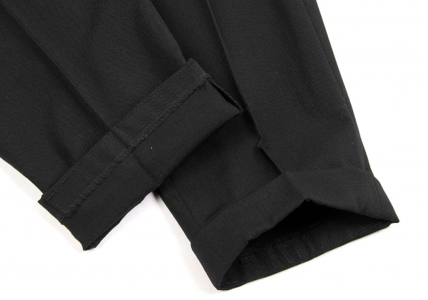 【SALE】ワイズフォーメンY's for men ウールギャバ2タック裾ダブルパンツ 黒S for men Y\u0027s ウールギャバウエストジップポケット スラックス 2タック☆ウールギャバ