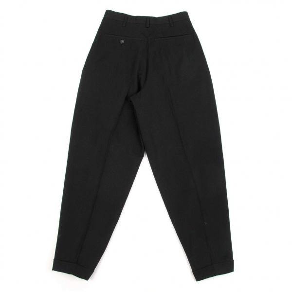 【SALE】ワイズフォーメンY's for men ウールギャバ2タック裾ダブルパンツ 黒S for men Y\u0027s ウールギャバウエストジップポケット スラックス 2タック☆ウールギャバ