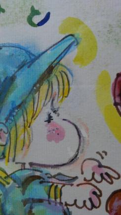  水森亜土 水彩画 直筆サイン 原画 目をつむると見える色がある レトロ 可愛いイラスト ADO MIZUMORI 箱付き(人物画)｜売買されたオークション情報、yahooの商品情報をアーカイブ公開 - オークフ 人物画