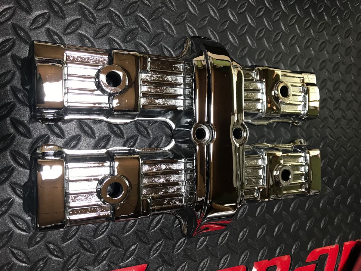 CBX400F メッキ ヘッドカバー 純正 加工後未使用 CBX550F 希少 ドレス