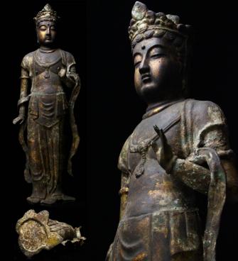 櫻】時代古玩 銅製鍍金 観音菩薩像 特大79cm 仏教美術 [se]4 2026年
