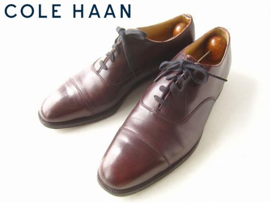 【COLE HAAN】英国製/コールハーン/ストレートチップ【26cm】内羽根/ドレスシューズ/バーガンディ系/キャップトゥ/D133 コールハーン 26cm HAAN 定価5万 ゼロ ゴートゥーウィングオックスフォード