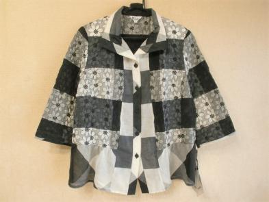 新作入荷，限定セール Broche ダナ 麻混 シャツジャケット 七分袖 Ａライン 春夏物 黒白チェック柄&times;花刺繍 sizeF タグ付き 定価38000円(その他)｜売買されたオークション情報、yahooの商品情報をアーカイブ公開 - オ その他