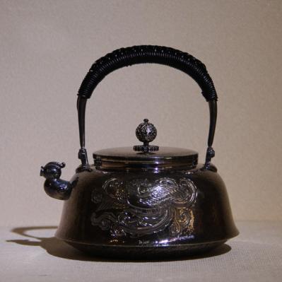 鈴木長ニ斎 純銀獣口湯沸 茶道具 煎茶道具 銀瓶 煎茶道具 銀瓶 - 獣口湯沸 茶道具 Yahoo!オークション 純銀製 美術品 純銀