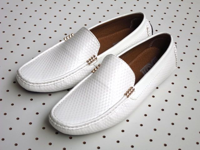 新品ドライビングシューズ白x金色メタル《※要サイズ在庫確認》24cm25cm26cm27cm28cm29cm合皮革スリッポンデッキシューズローファー(11)
