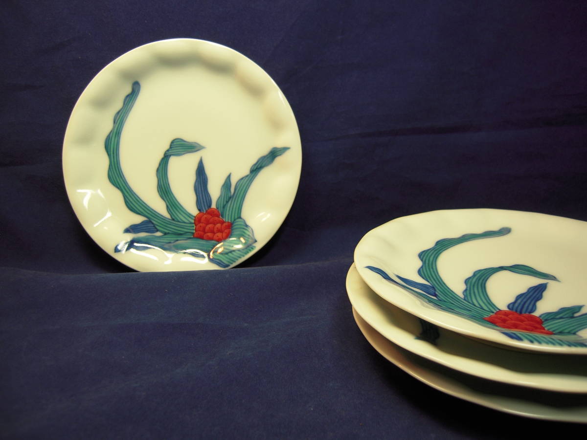 有田焼　今泉今右衛門　平皿　角皿　銘々皿　4枚セット 有田焼 今泉今右衛門 皿4枚 今泉今右衛門 平皿 角皿 銘々