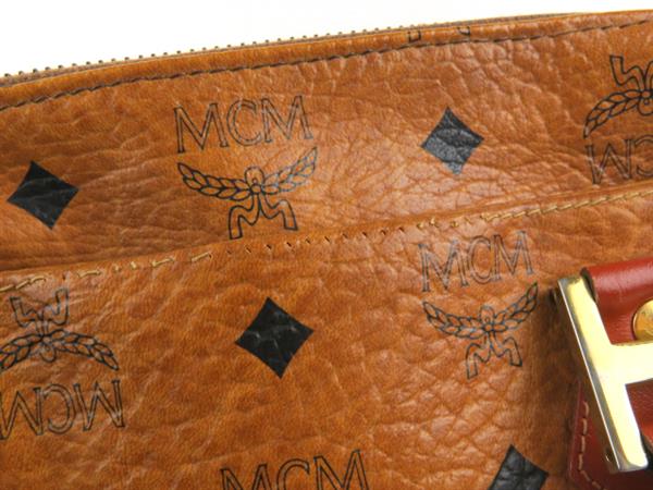 MCM 2WAY ミニボストンバッグ レザー ブラウン レディース ショルダー