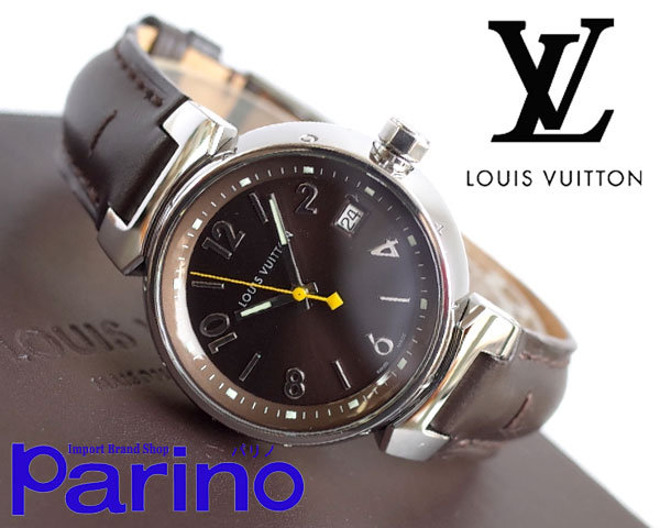 美品♪素敵【ルイヴィトン☆LV】タンブール Q1311 QZ ブラウン SS 純正 