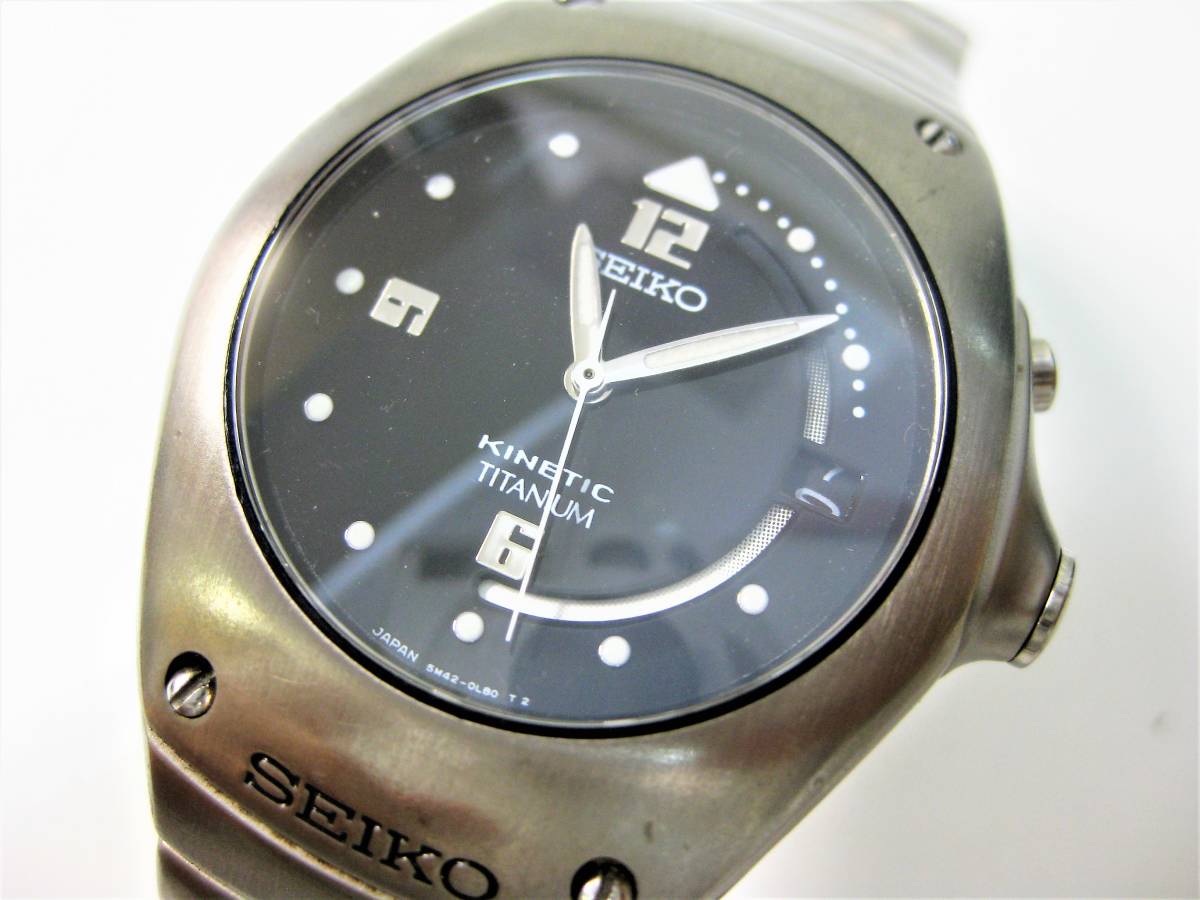ジャンク品】セイコー SEIKO キネティック チタニウム 5M42-0J50 