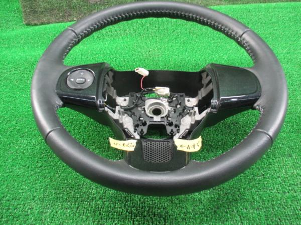 ★JF1　N-BOX カスタム　純正　ステアリング　黒革/レザー　ハンドル　黒パネル★