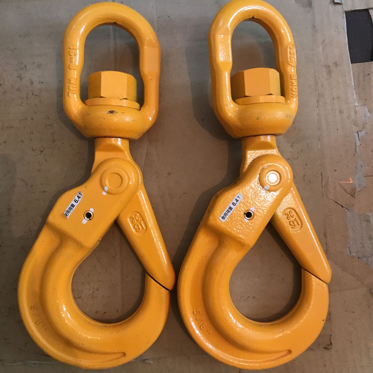 新品 YOKE 6.4t スイベルフック 2台セット 即決即納 領収書可 送料一律 玉掛け クレーン 重量物 4t 5t 6t7t8t