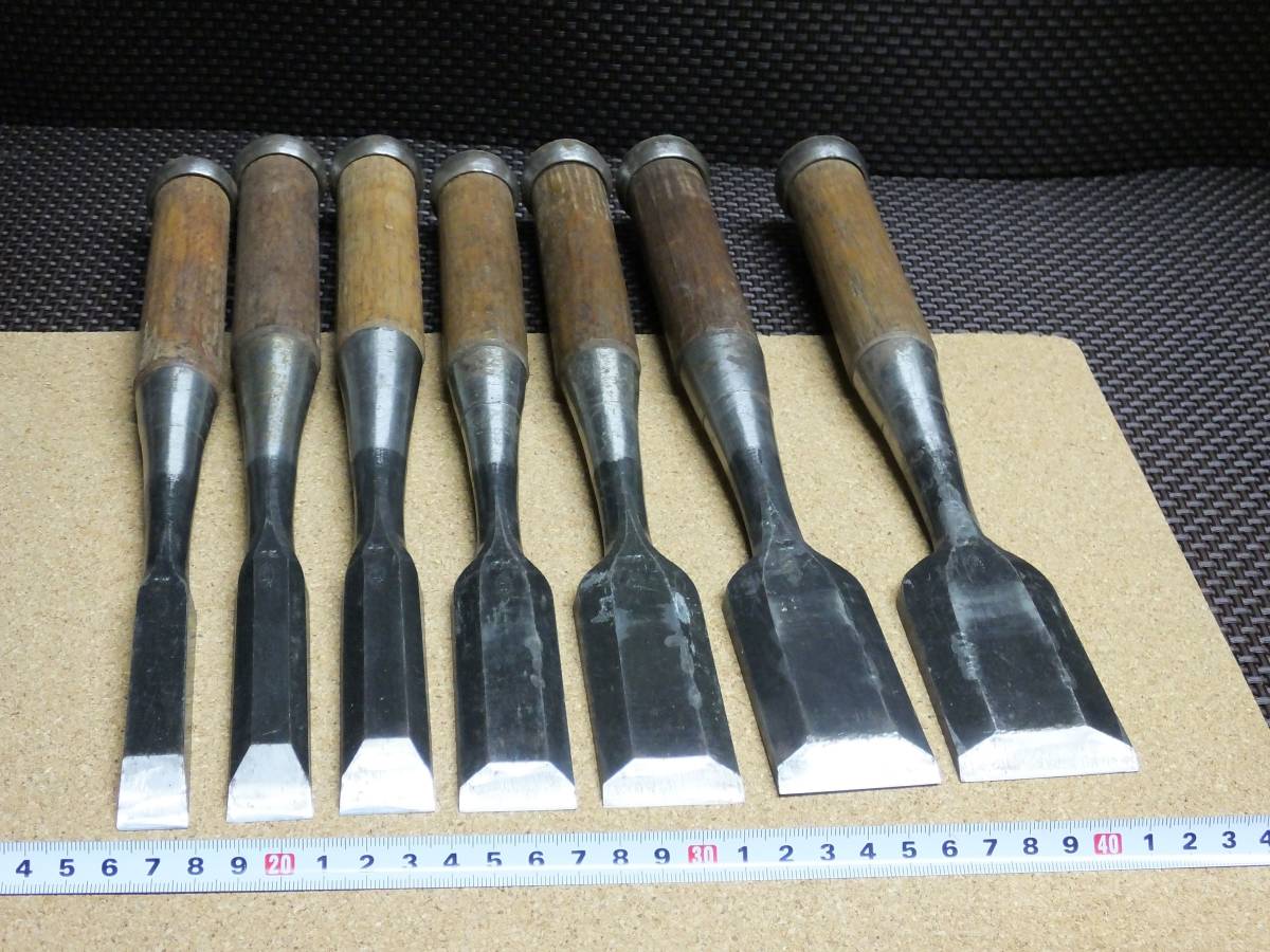 本職用 古鑿 古のみ 金剛力 7本セット 建具 家具 仏具 飾り 楽器 
