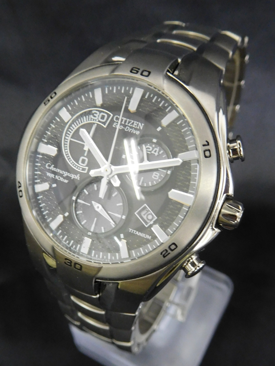 エコドライブ クロノグラフ シチズン CITIZEN チタン メンズ 腕時計 