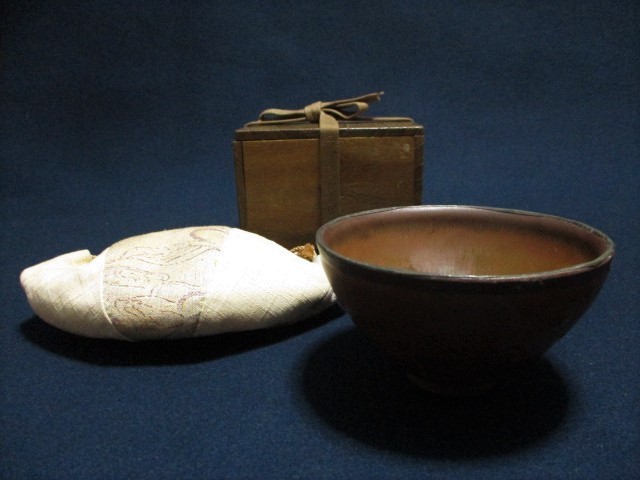 宋時代　建窯　覆輪天目茶碗　箱付　宋 宋時代 建窯 覆輪天目茶碗 箱付