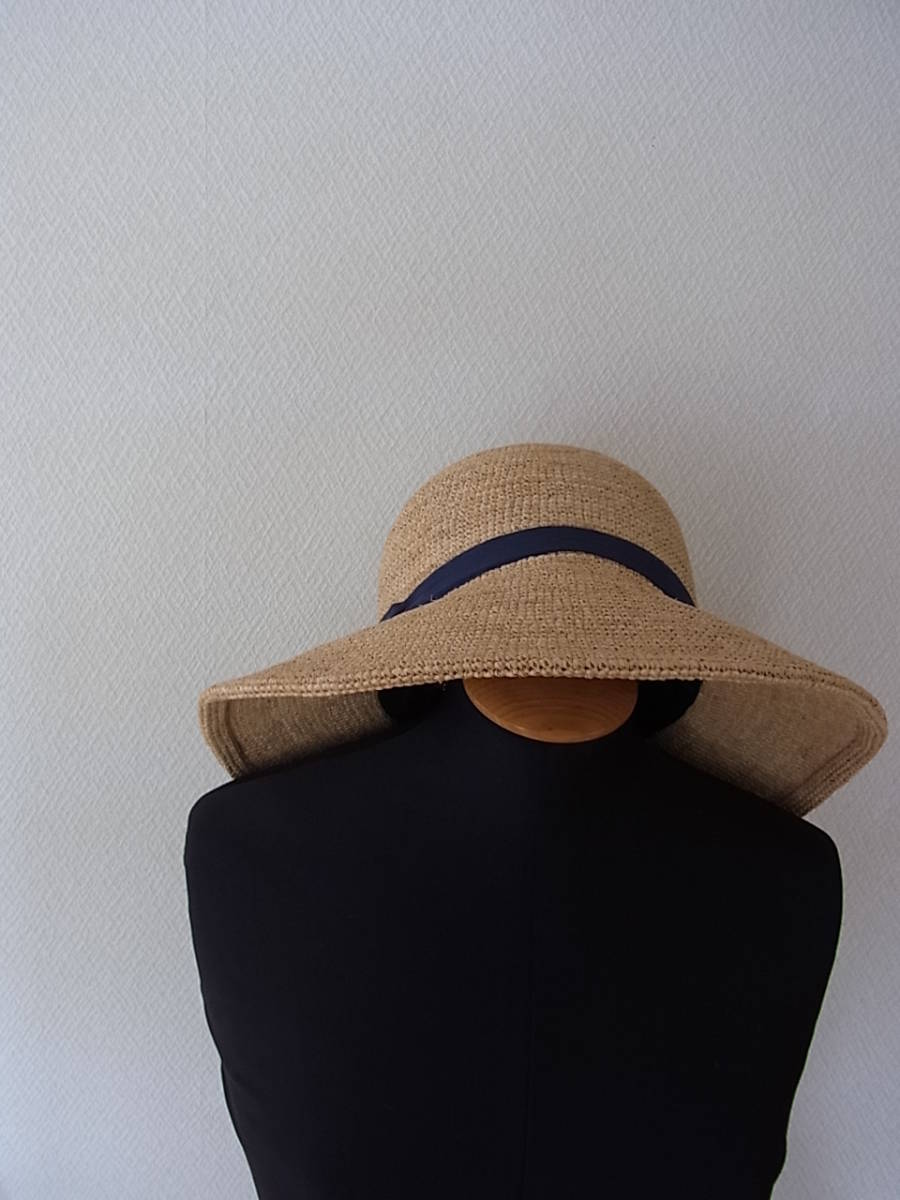 Ca4la カシラ ラフィア ネイビーリボン 帽子ハット麦わら帽子夏 バラ色の帽子 女性用 売買されたオークション情報 Yahooの商品情報をアーカイブ公開 オークファン Aucfan Com