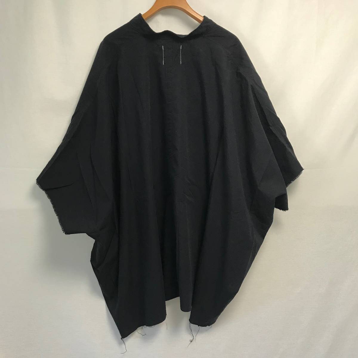 15ss TAKAHIRO MIYASHITA The Soloist. nehru collar poncho shirt シルク混 ポンチョ シャツ 黒 48 sg.0258