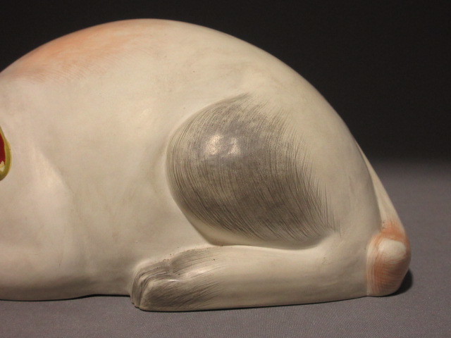 蓮】陶人形 春画 眠り猫 置物 艶人形 幅21cm 検)生き人形 枕絵 隠し絵