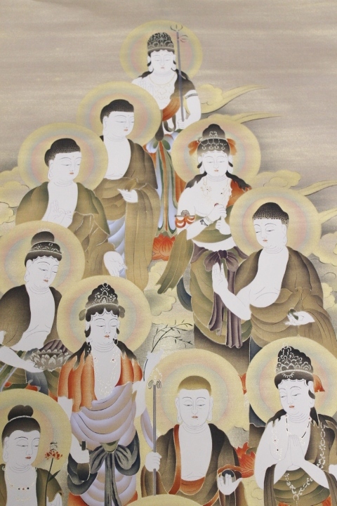 道具 ] - 福田素仙筆 十三仏 肉筆絹本掛軸（共箱） | ネット 肉筆