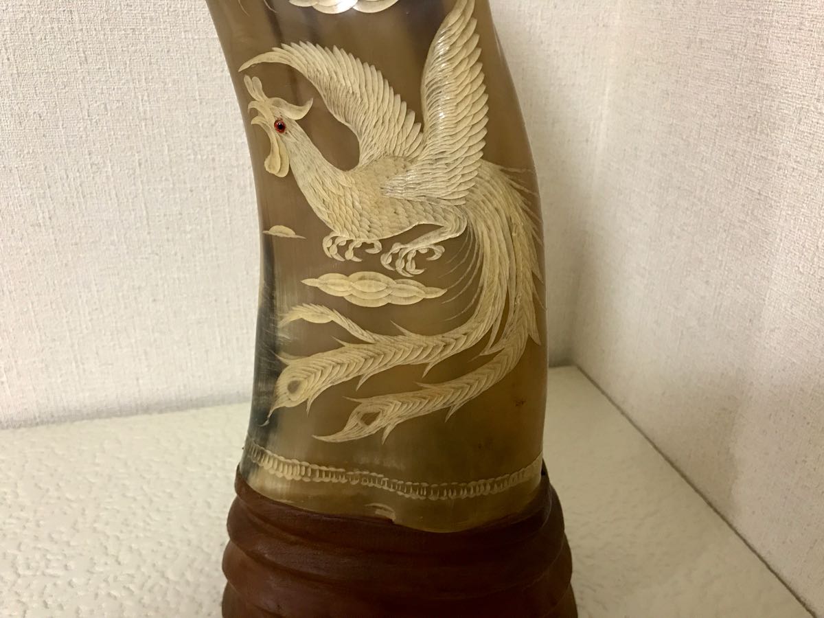 水牛の角 置物 レトロ ドラゴン ツノ 水牛の 水牛の角の置物 彫刻